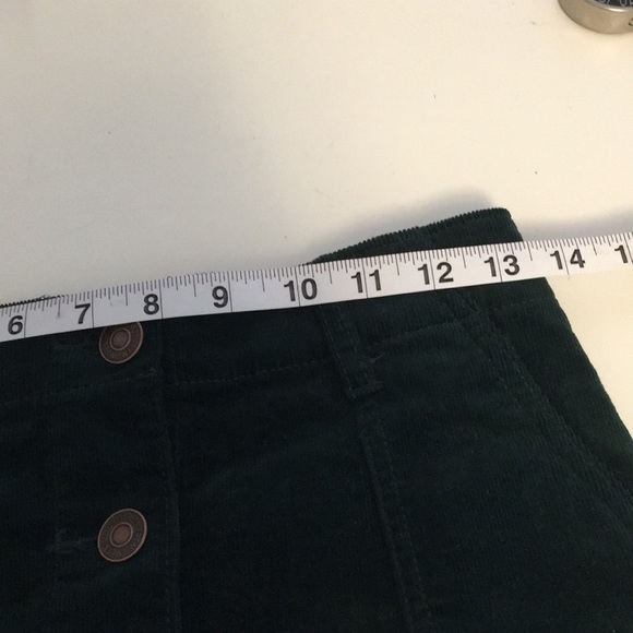 Forever 21 Button Up Corduroy Skirt Forest Green - Picture 11 of 14